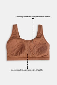 Zivame Double Layered Non Wired Full Coverage Bralette - Dark Onion — thumbnail 6